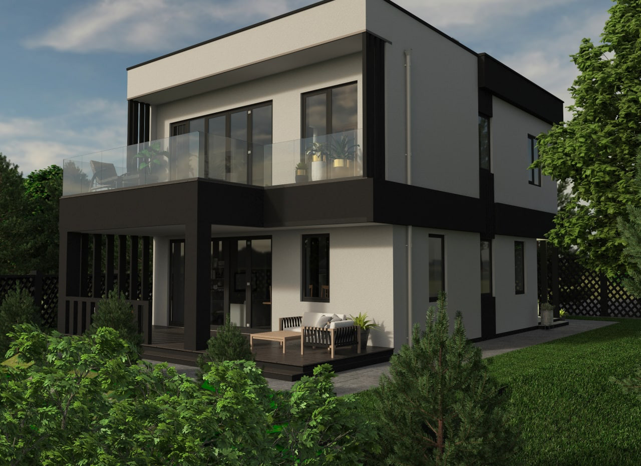 дом в стиле Минимализм на уклоне