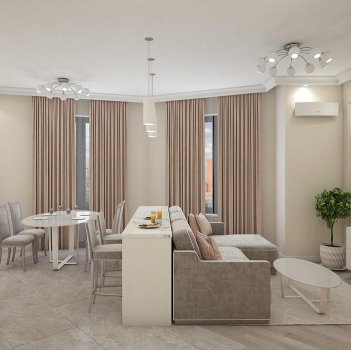 Обложка проекта: Дизайн-проект квартиры ЖК Царская площадь 100м2 (Классический стиль)