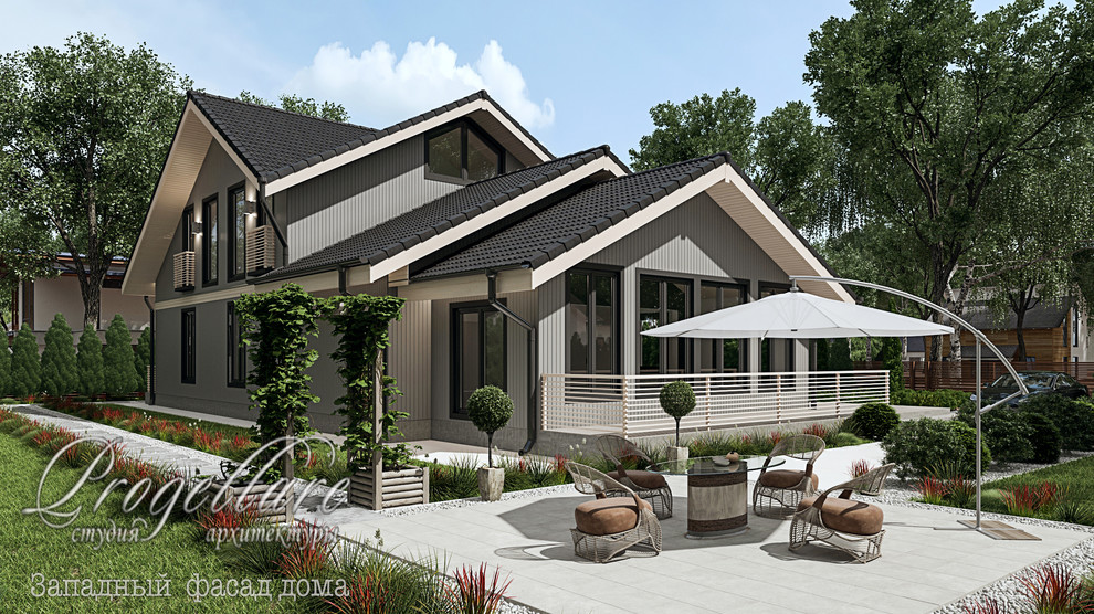 дизайн-проект загородного дома, разработка фасадов