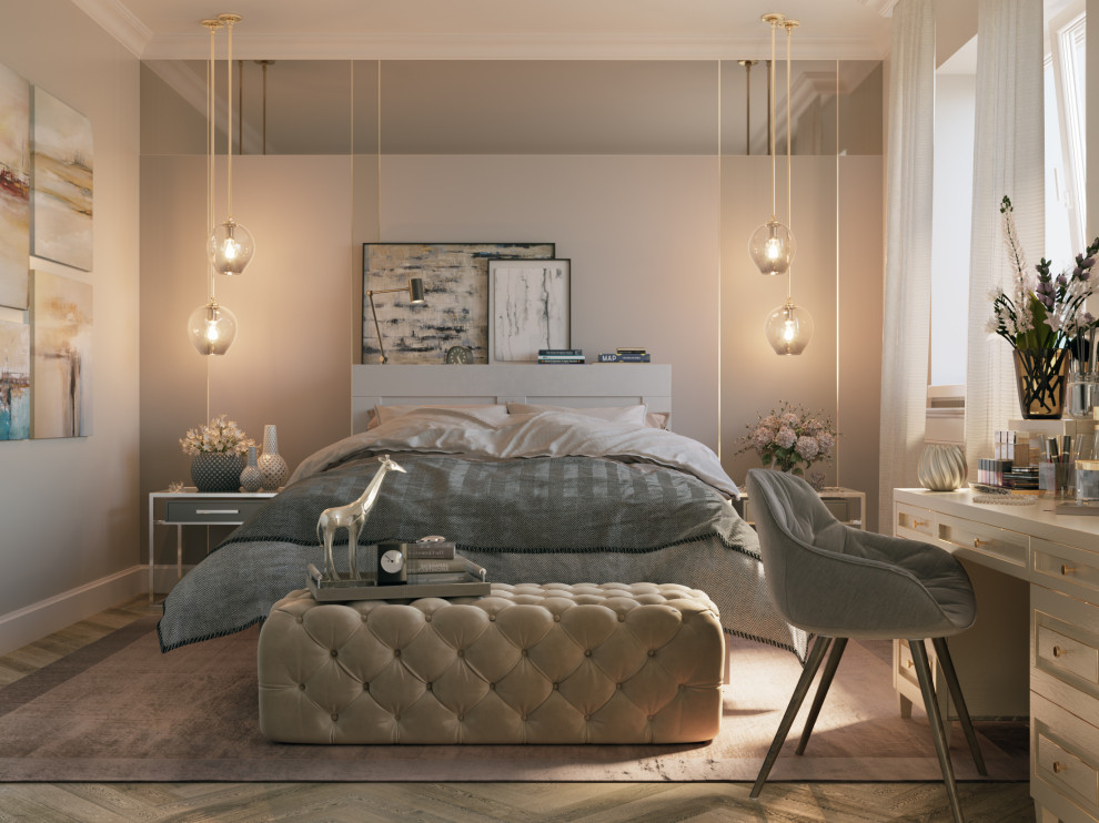 Мягкий эклектичный интерьер квартиры 205 кв.м.