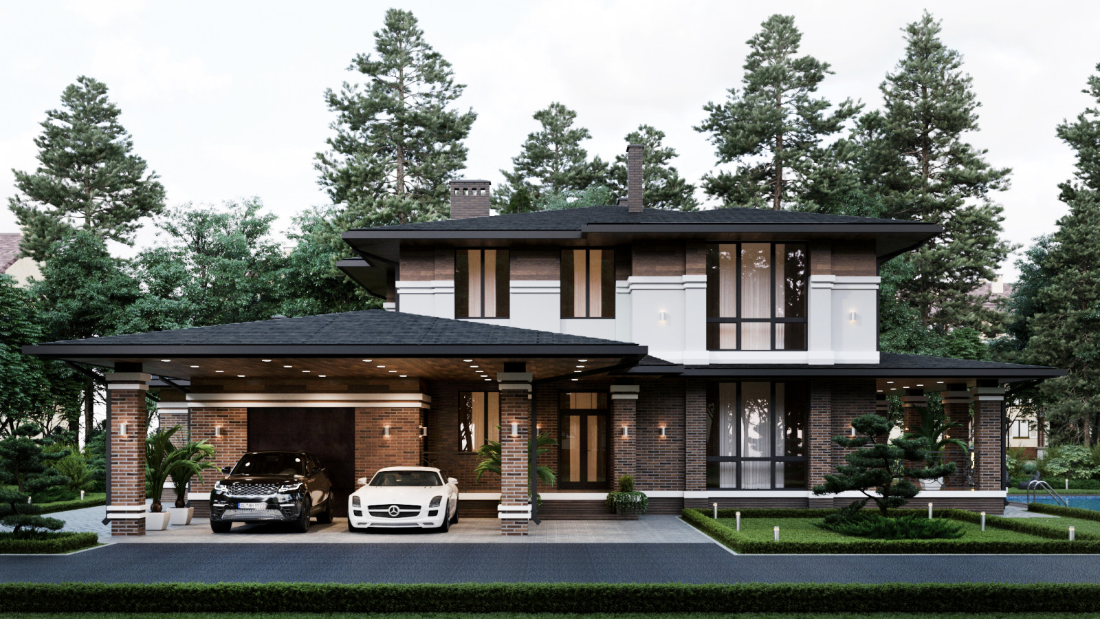 Дом в стиле Ф.Л.Райта (стиль Прерий)