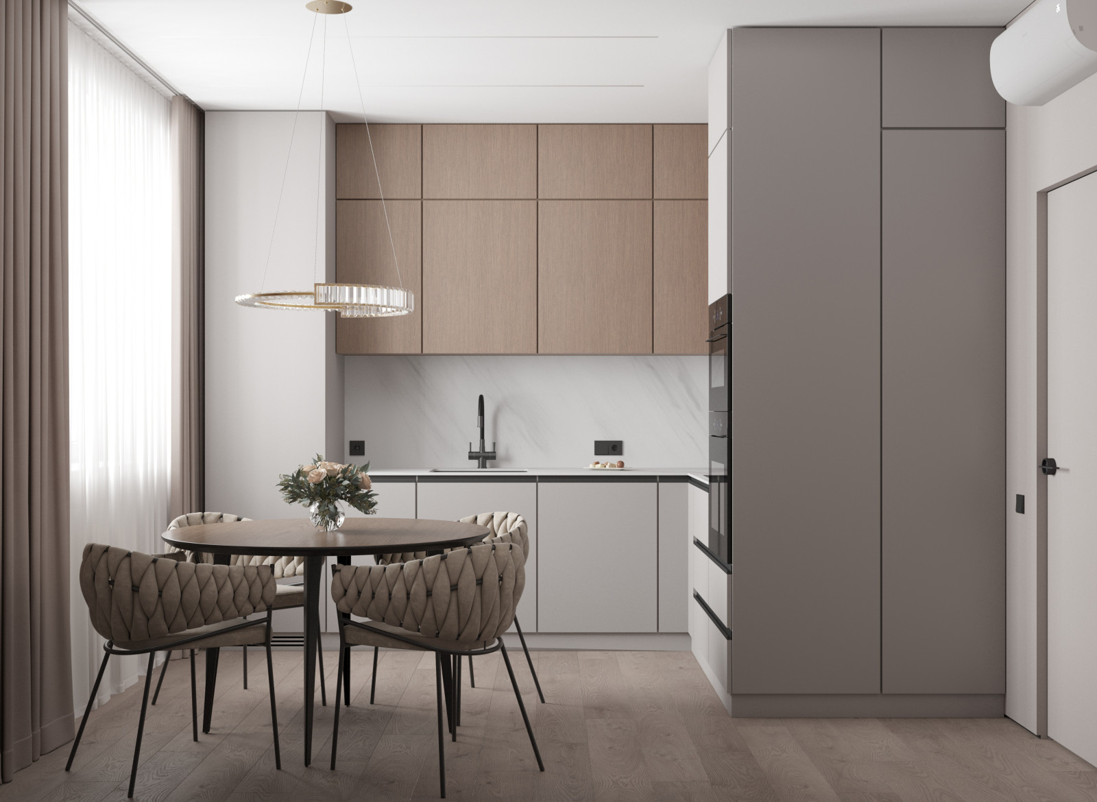 Стильная кухня в маленькой квартире