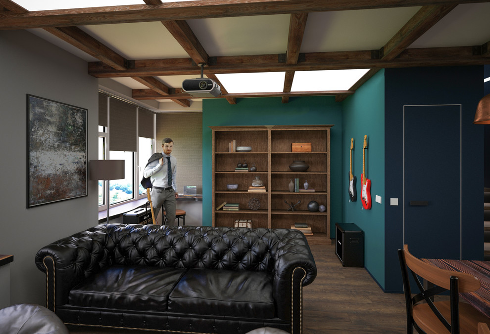 Проект двухэтажной квартиры в индустриальном стиле в ЖК АРТ, Москва.