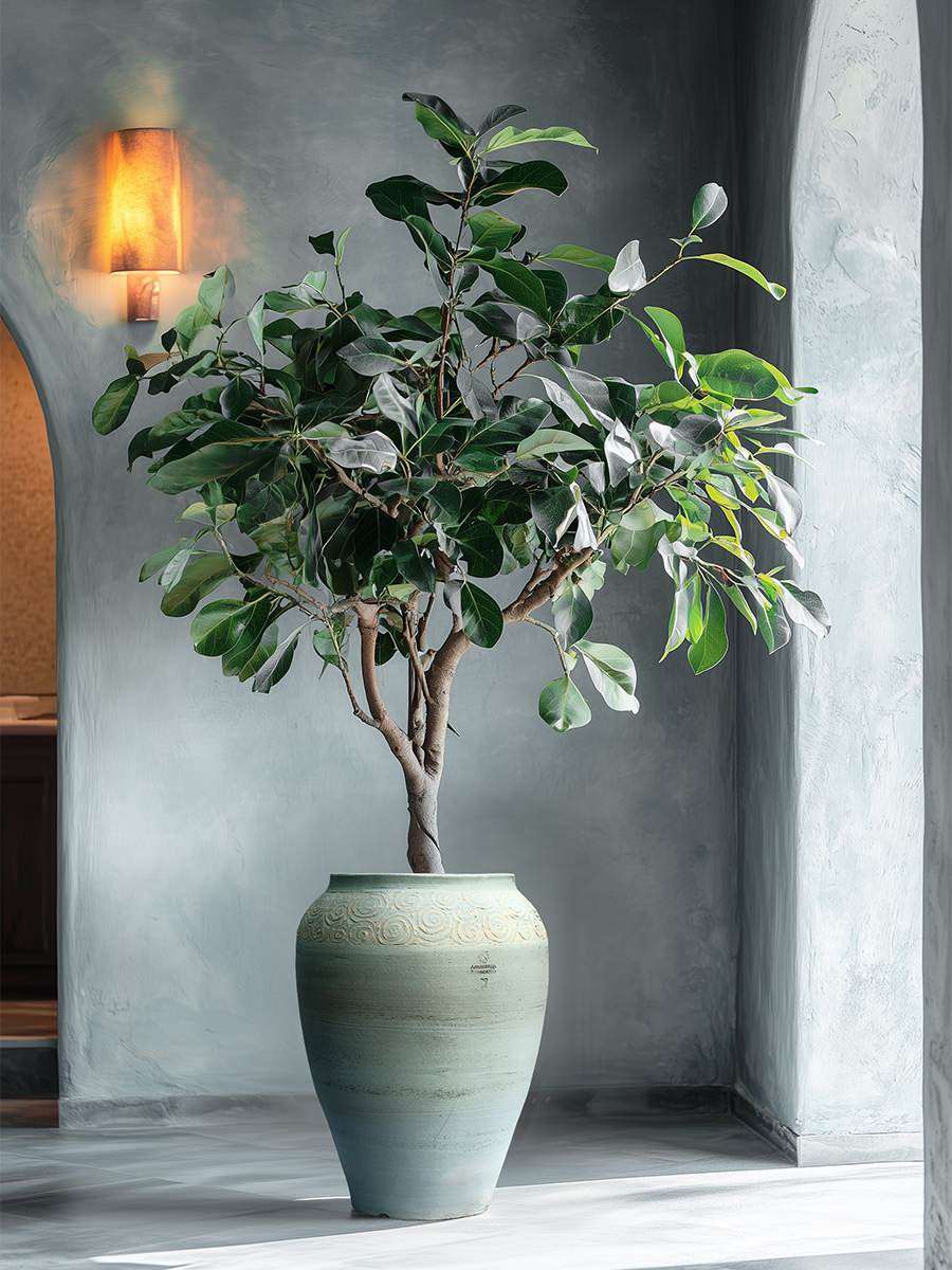 Обложка проекта: Большие керамические голубые горшки «Океан» для деревьев