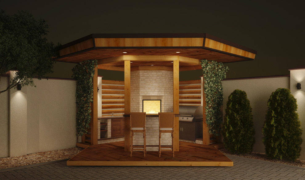 Летняя кухня с навесом