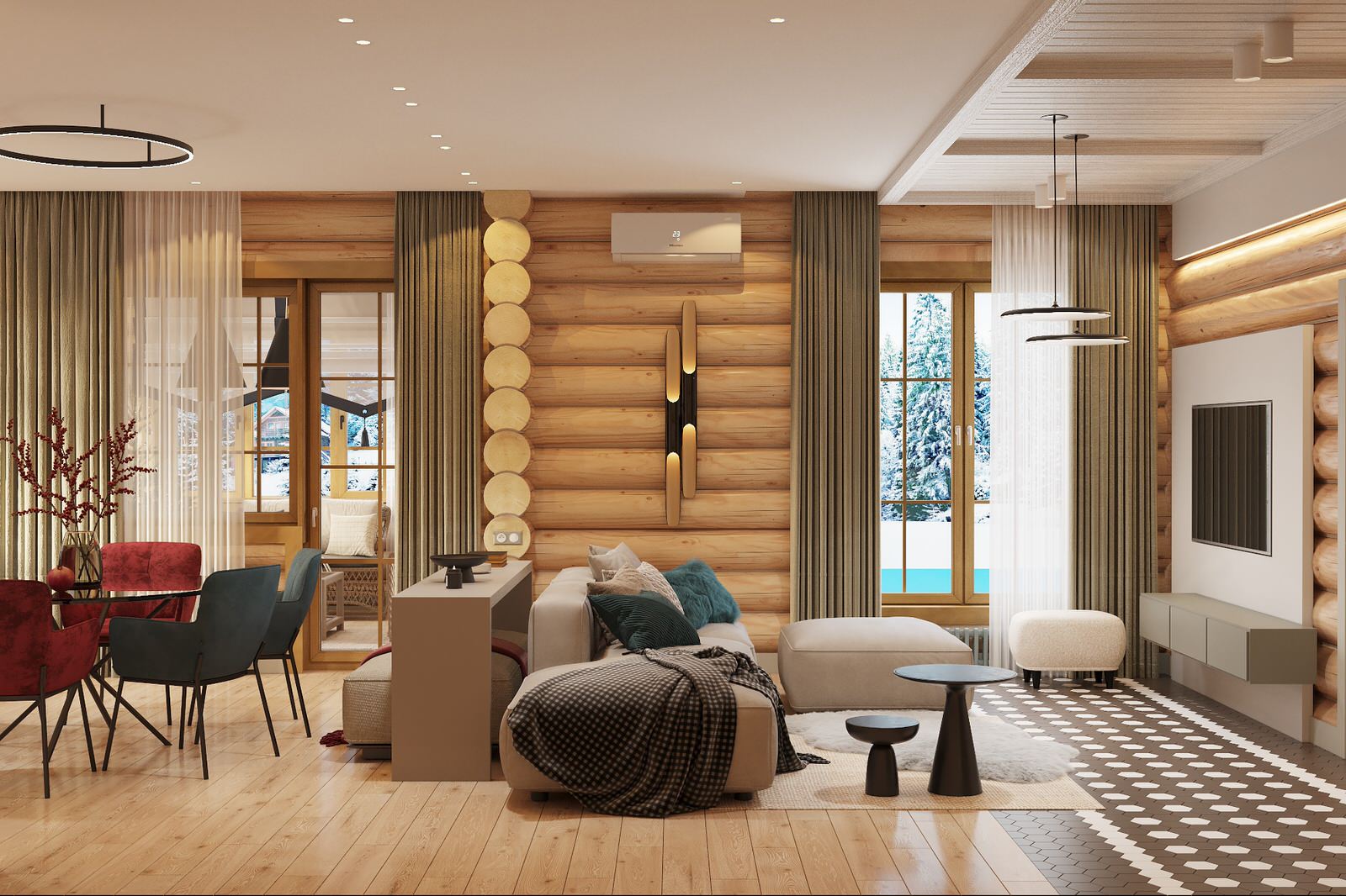 Дизайн проект дома из рубленного бревна