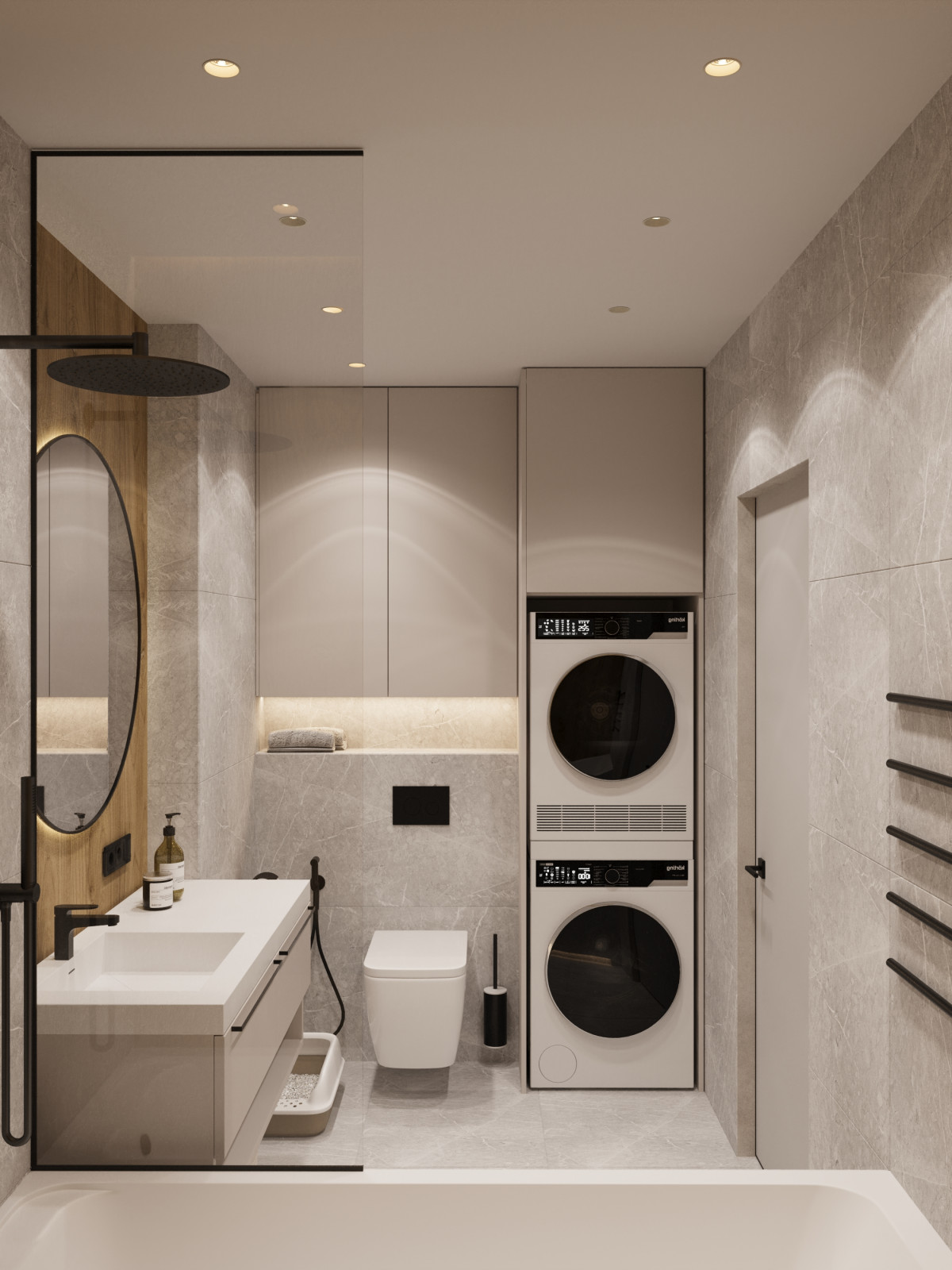 Дизайн интерьера санузла в квартире  ЖК "Брусника"