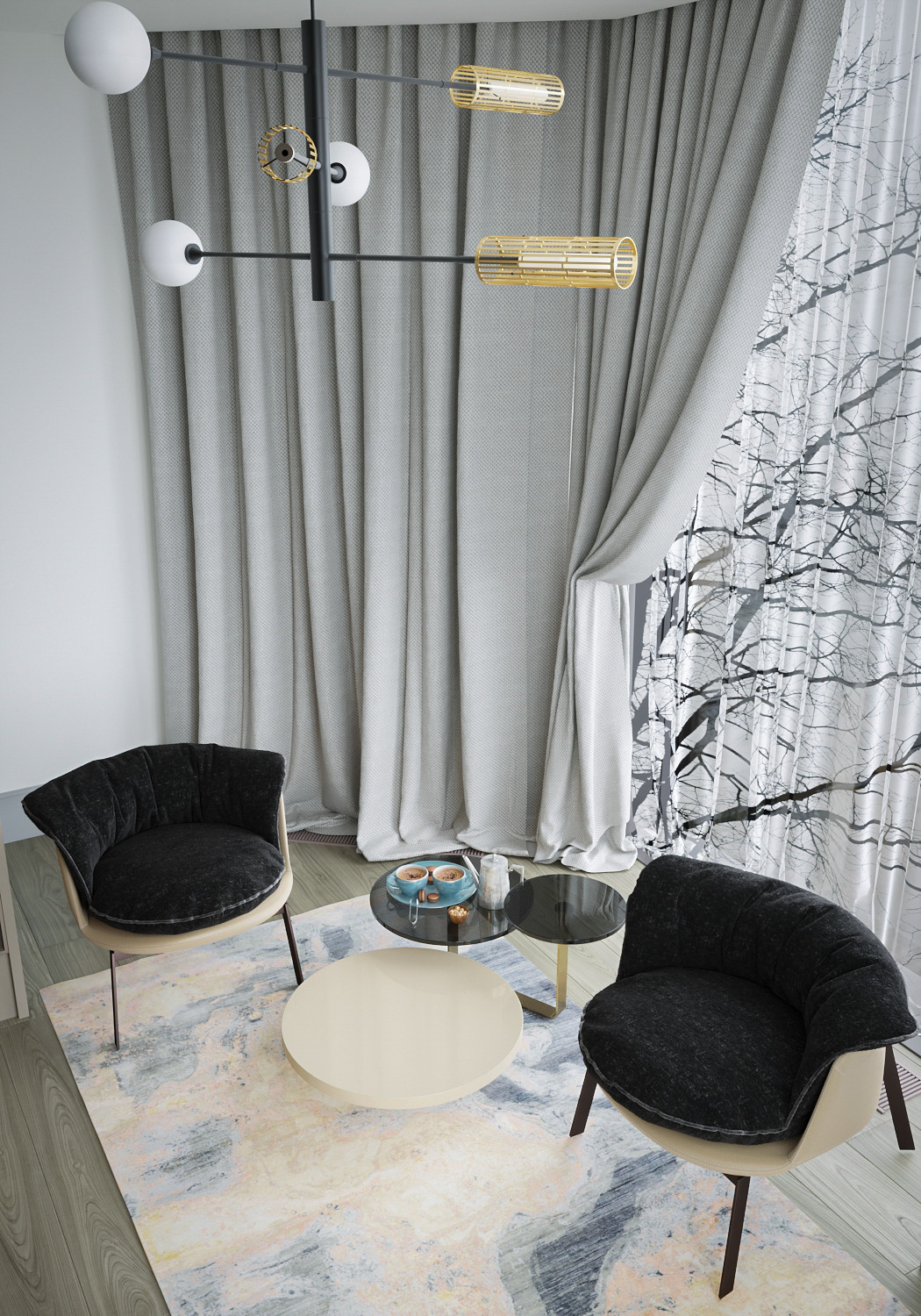 Кухня-гостиная для проекта СТАТУС, ЖК HOME SWEET HOME