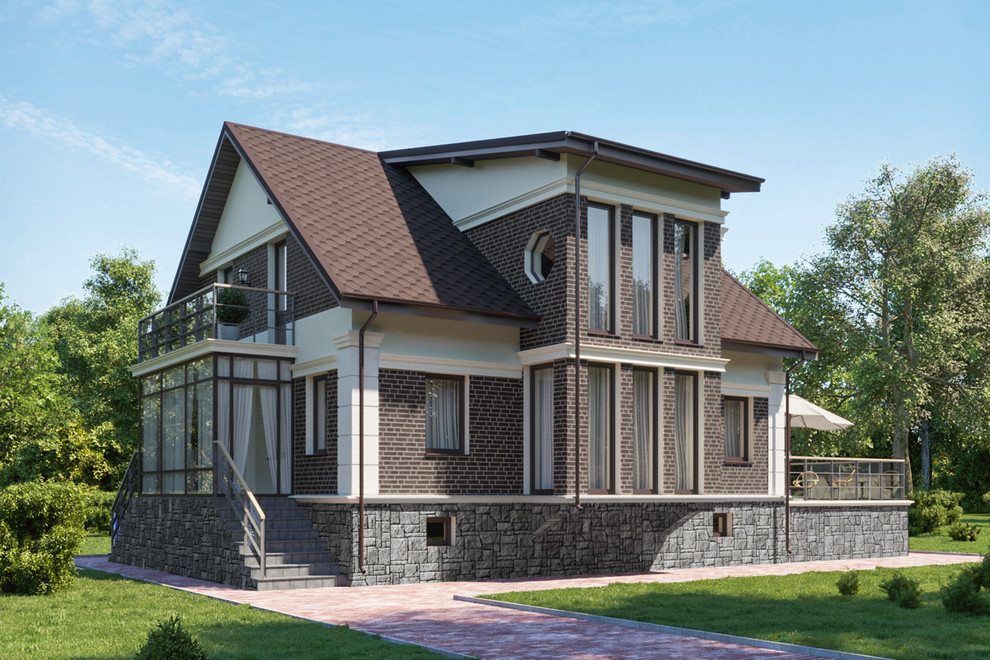 Обложка проекта: Семейный очаг Загородный дом 163 кв.м