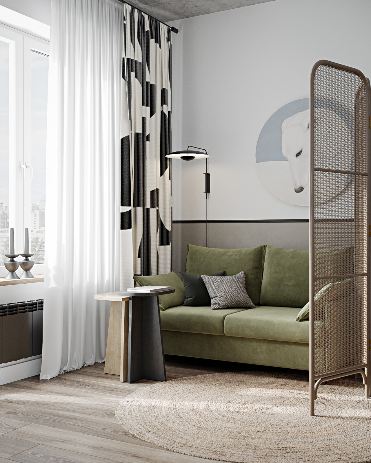 Однокомнатная квартира для молодой пары с собакой в ЖК Европейский