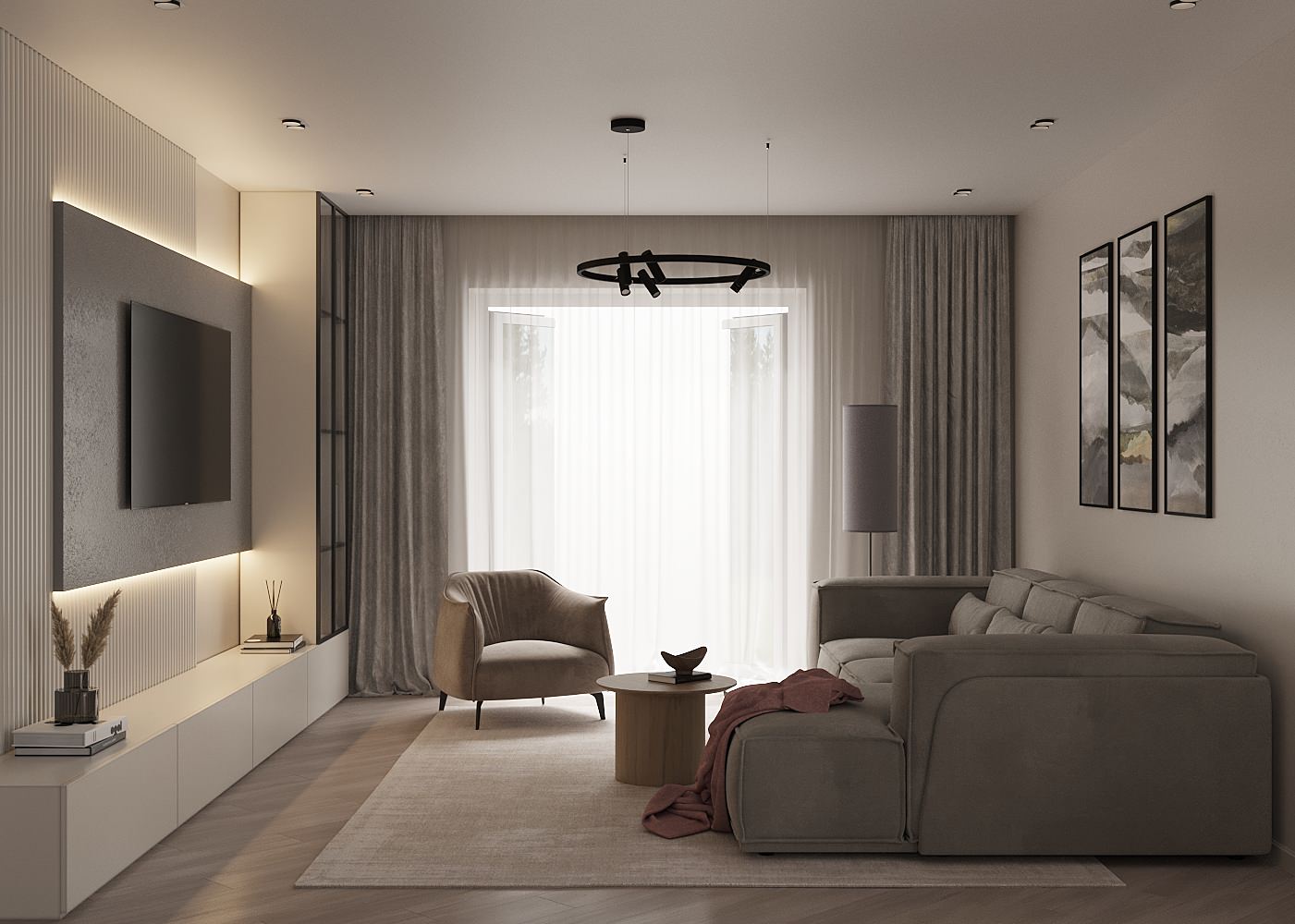 Кухня-гостиная в загородном доме