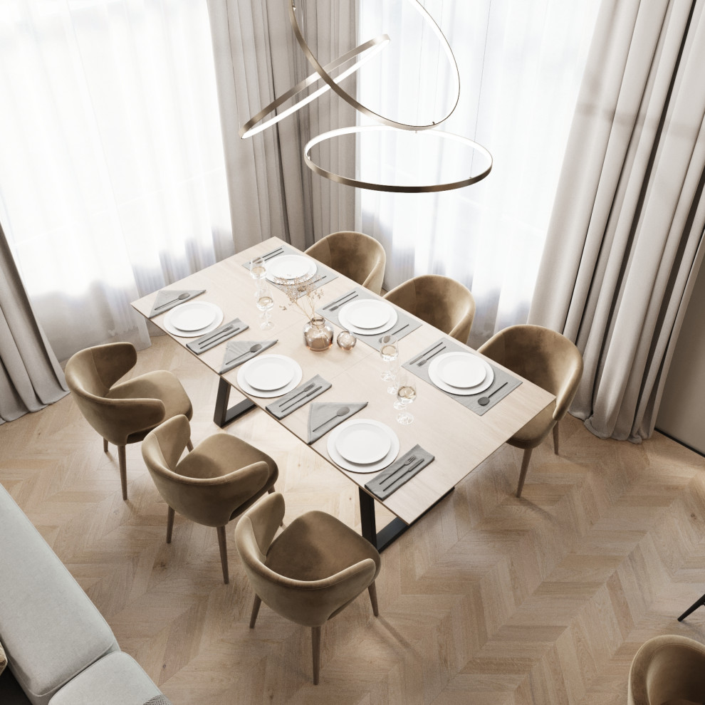 Современный минимализм кухня-гостинная