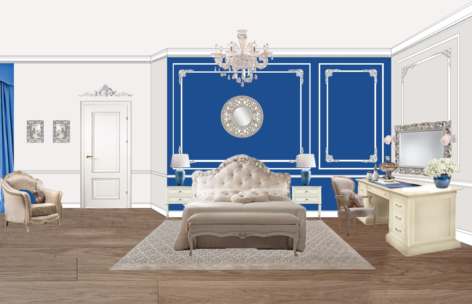 Эскизы интерьеров для коттеджа в Парк Вилл