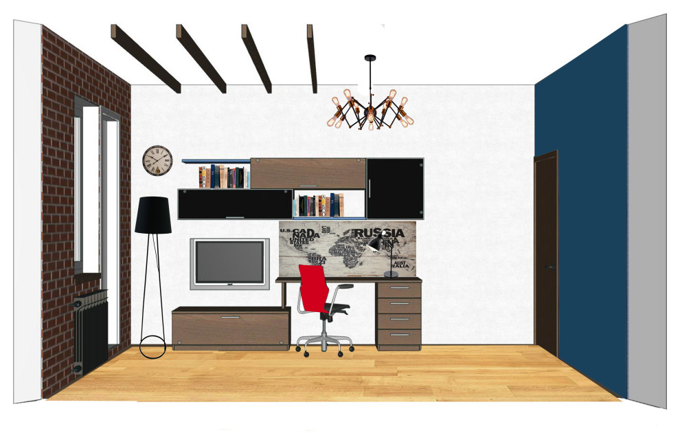 Комната в стиле лофт