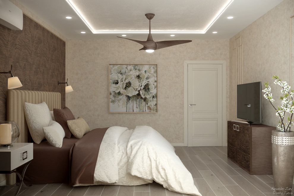 Дизайн хозяйской спальни в таунхаусе (итоговый вариант), ЖК "Немецкая деревня"