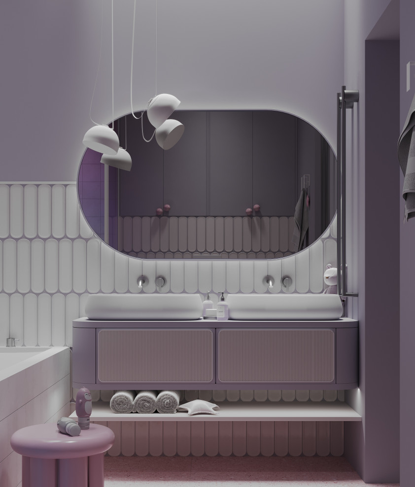 Стильный и атмосферный детский санузел