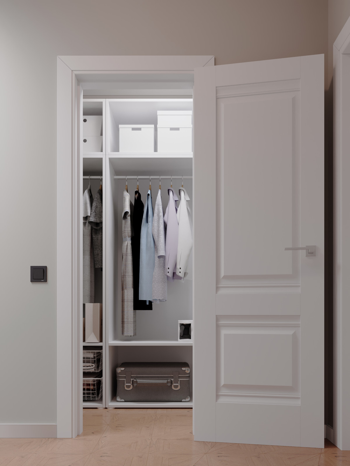 3D визуализация двухкомнатной квартиры в скандинавском стиле