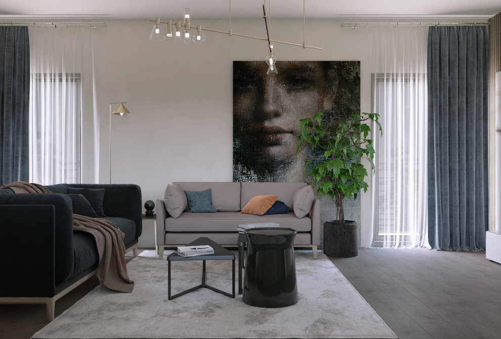 Обложка проекта: Living room, floor 2, house in Miami, Гостиная, этаж 2, дом в Майами