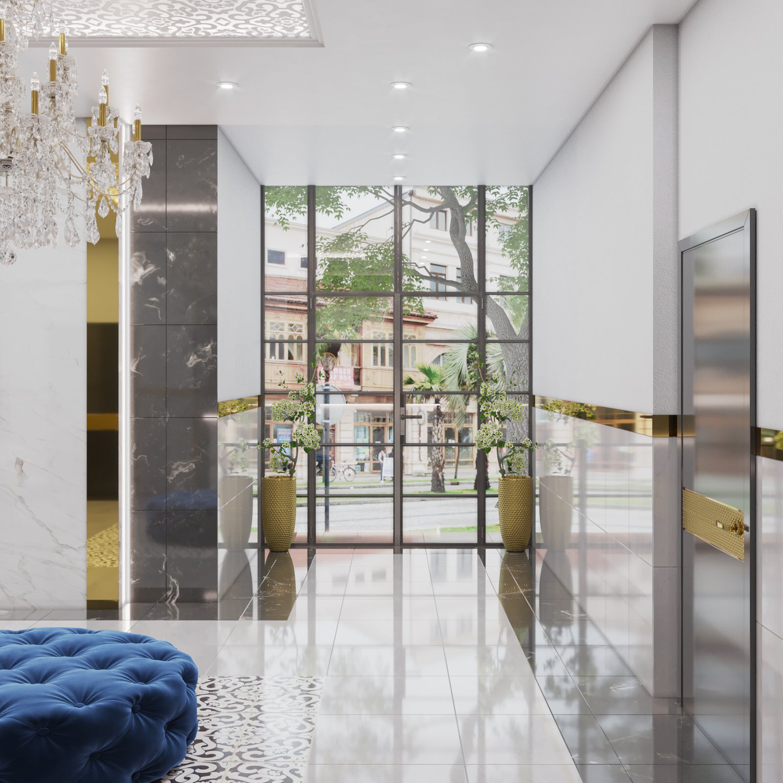 Luxury lobby in 5 star hotel