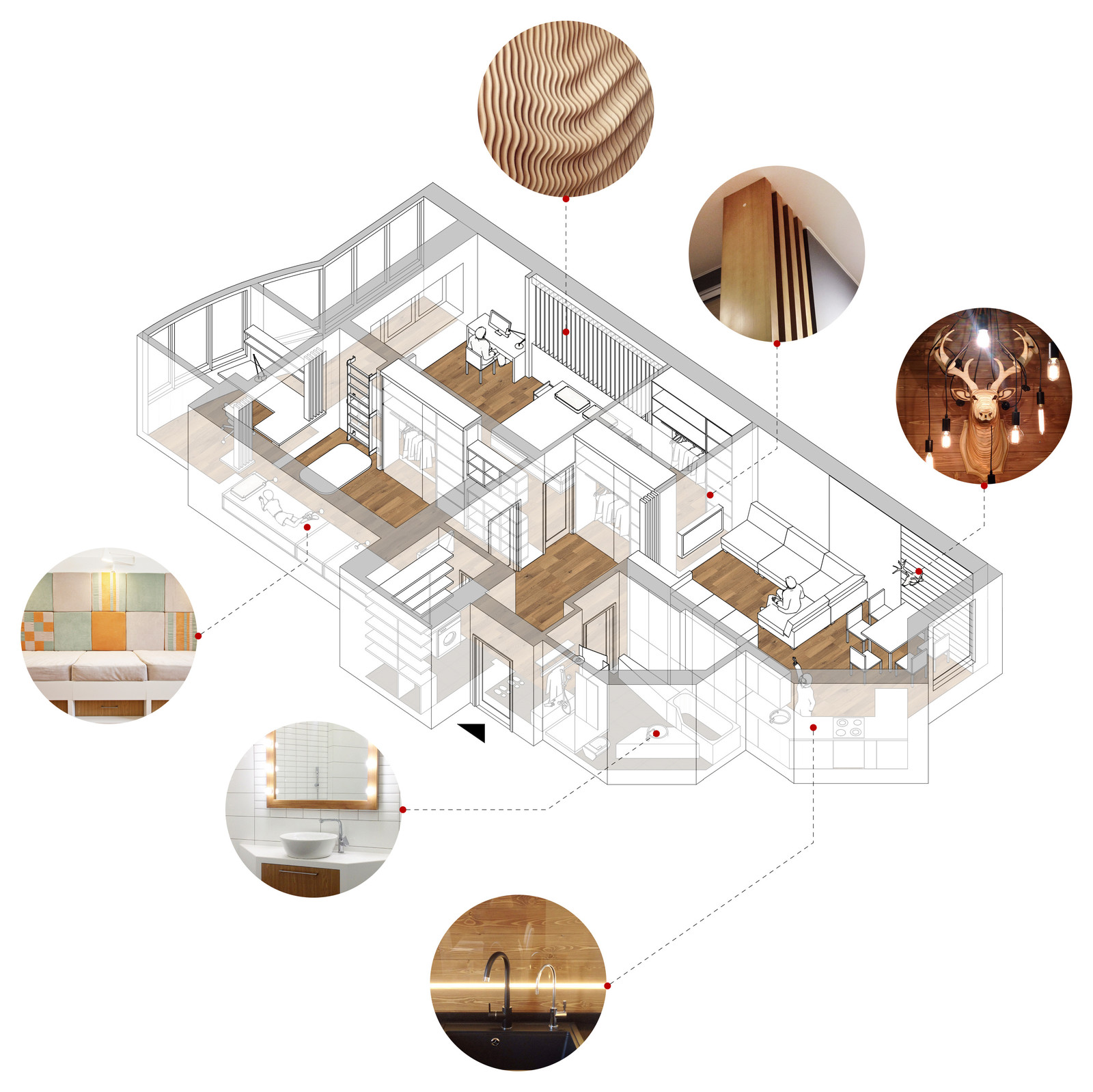 Квартира с головой оленя