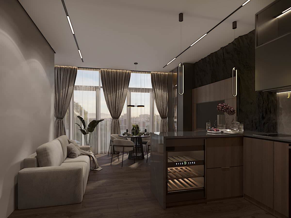 Гостиная-кухня