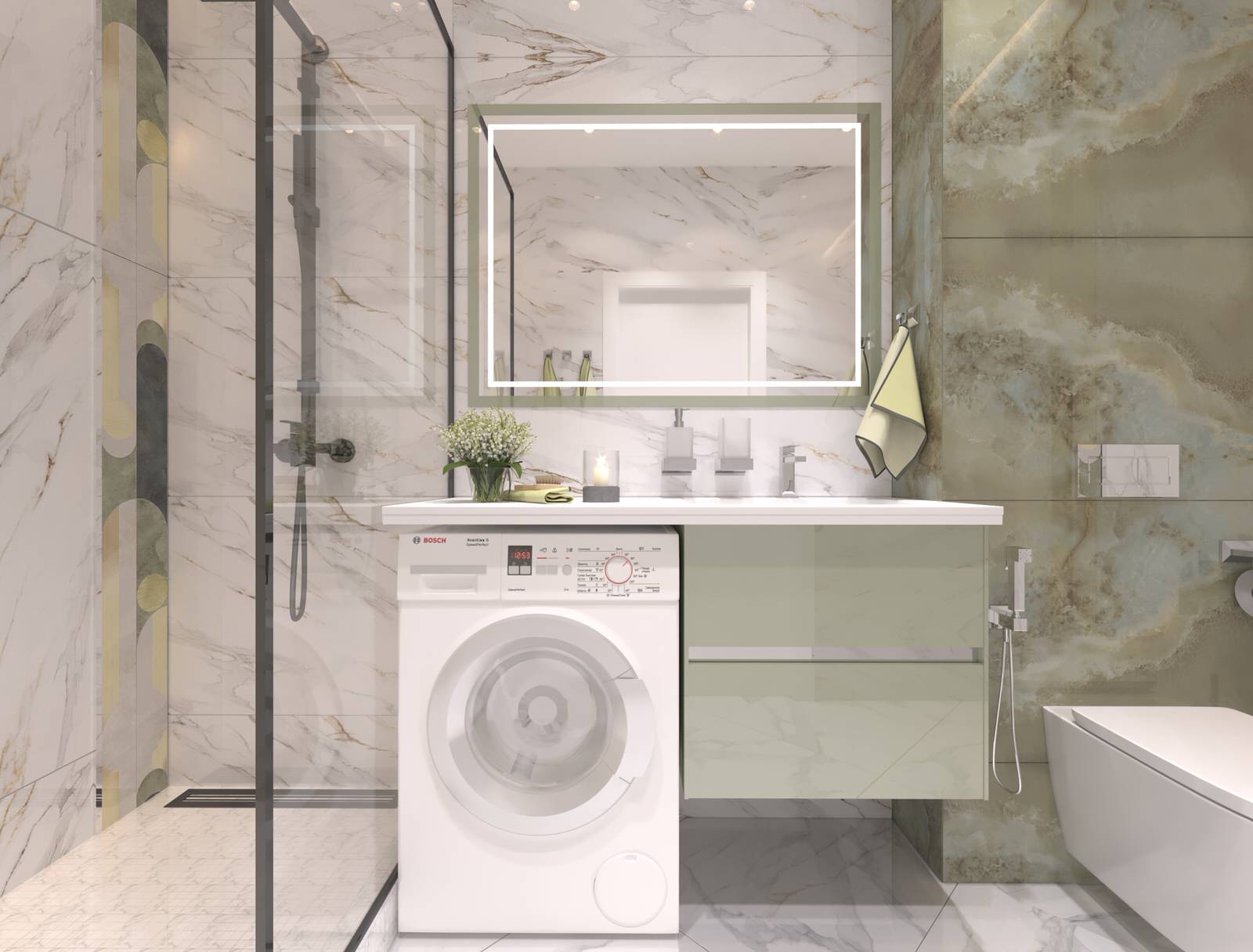 Дизайн-проект  интерьера трехкомнатной квартиры в стиле Контемпорари...