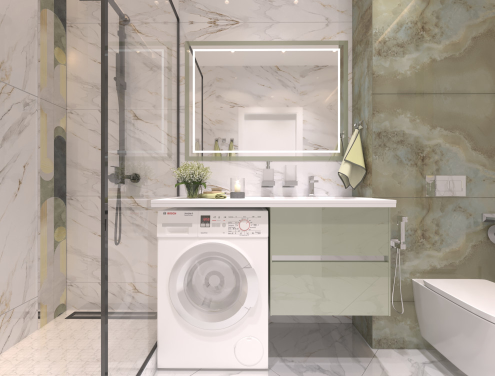 Дизайн-проект  интерьера трехкомнатной квартиры в стиле Контемпорари...