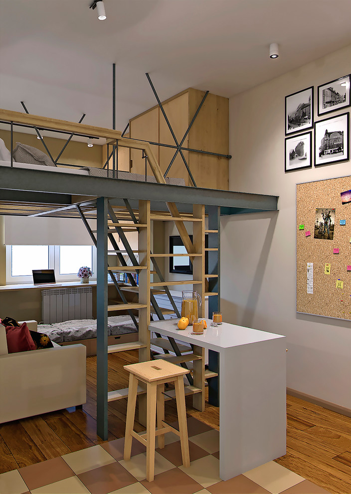 Пространство спальни - Кухня - Лаунж зона - Рабочее пространство