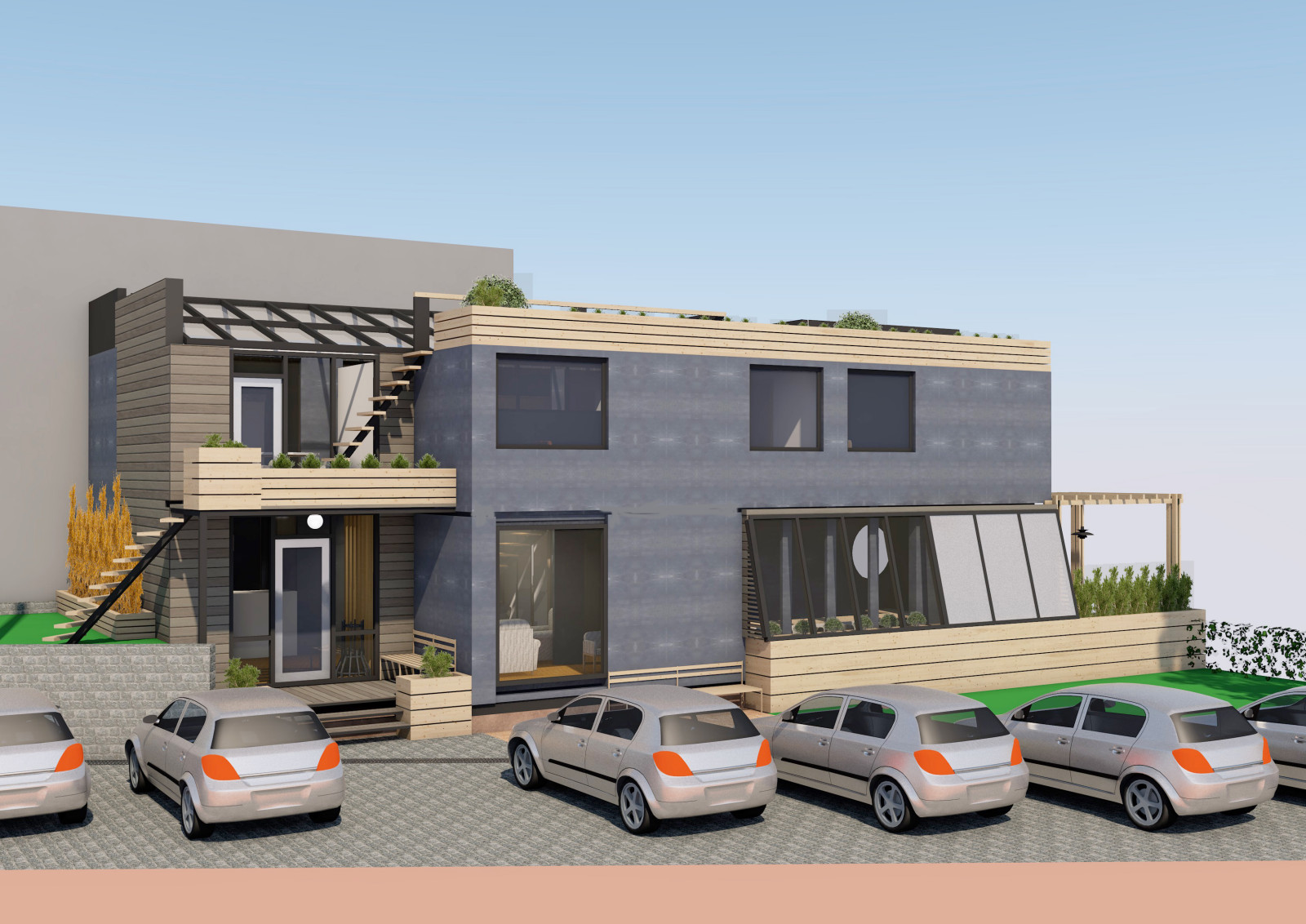 Обложка проекта: Эскизный проект офиса из контейнеров