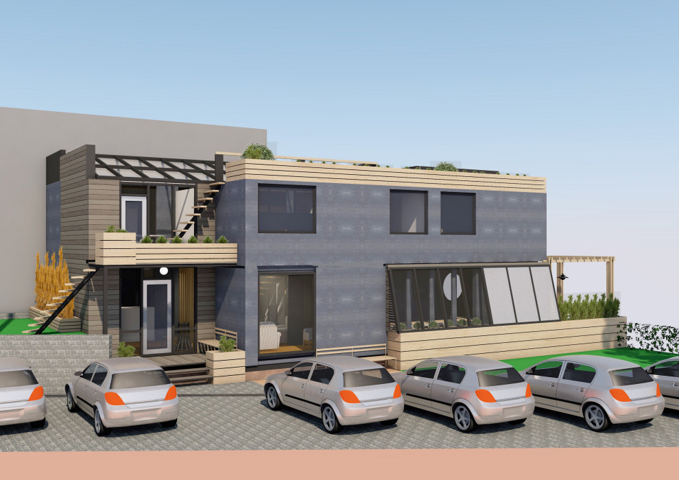 Обложка проекта: Эскизный проект офиса из контейнеров