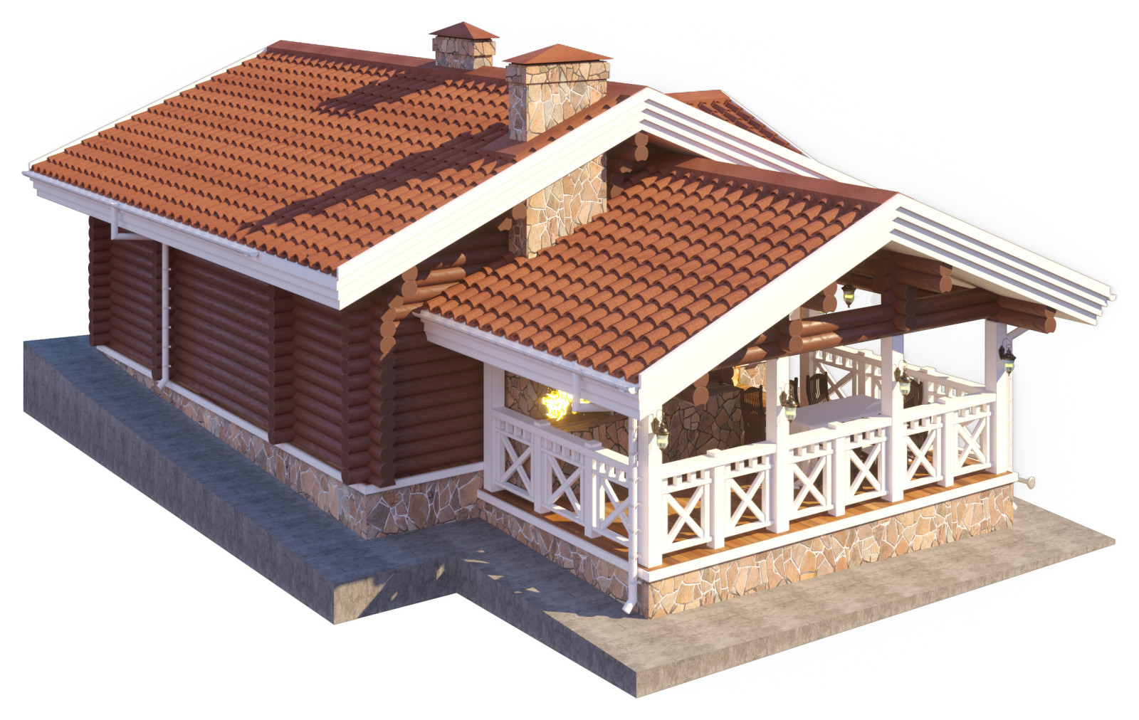 Проект бани из оцилиндрованного бревна в Домодедово