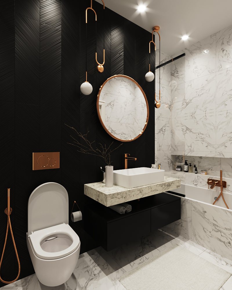 Санузел в современном классическом стиле