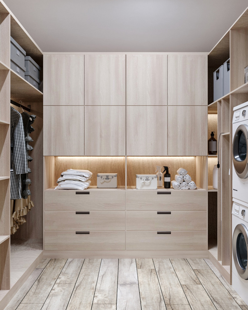 Современные оттенки серого и уютного дерева)