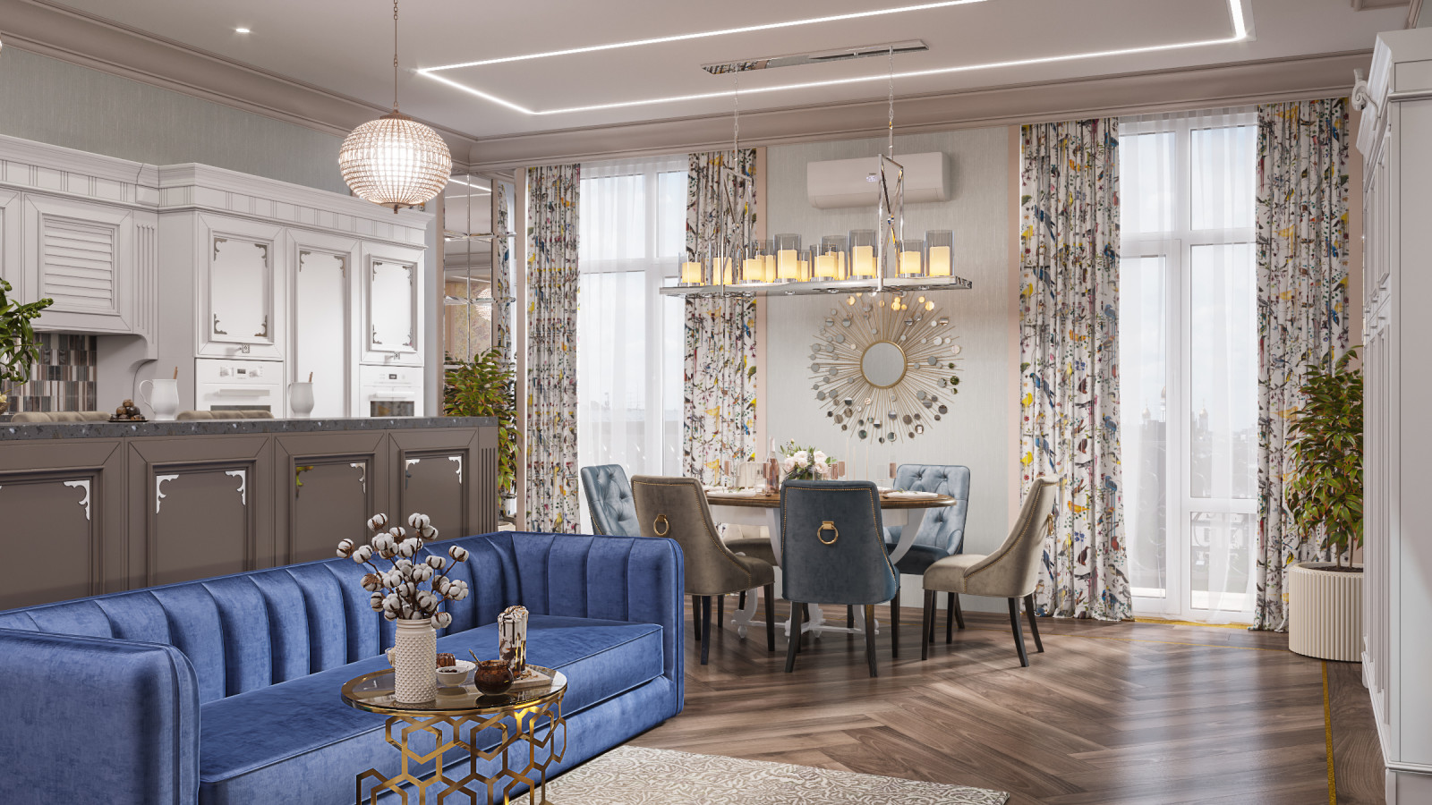 Дизайн проект квартиры "Элегантная роскошь"