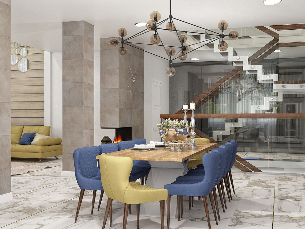 Гостиная со вторым светом в загородном доме