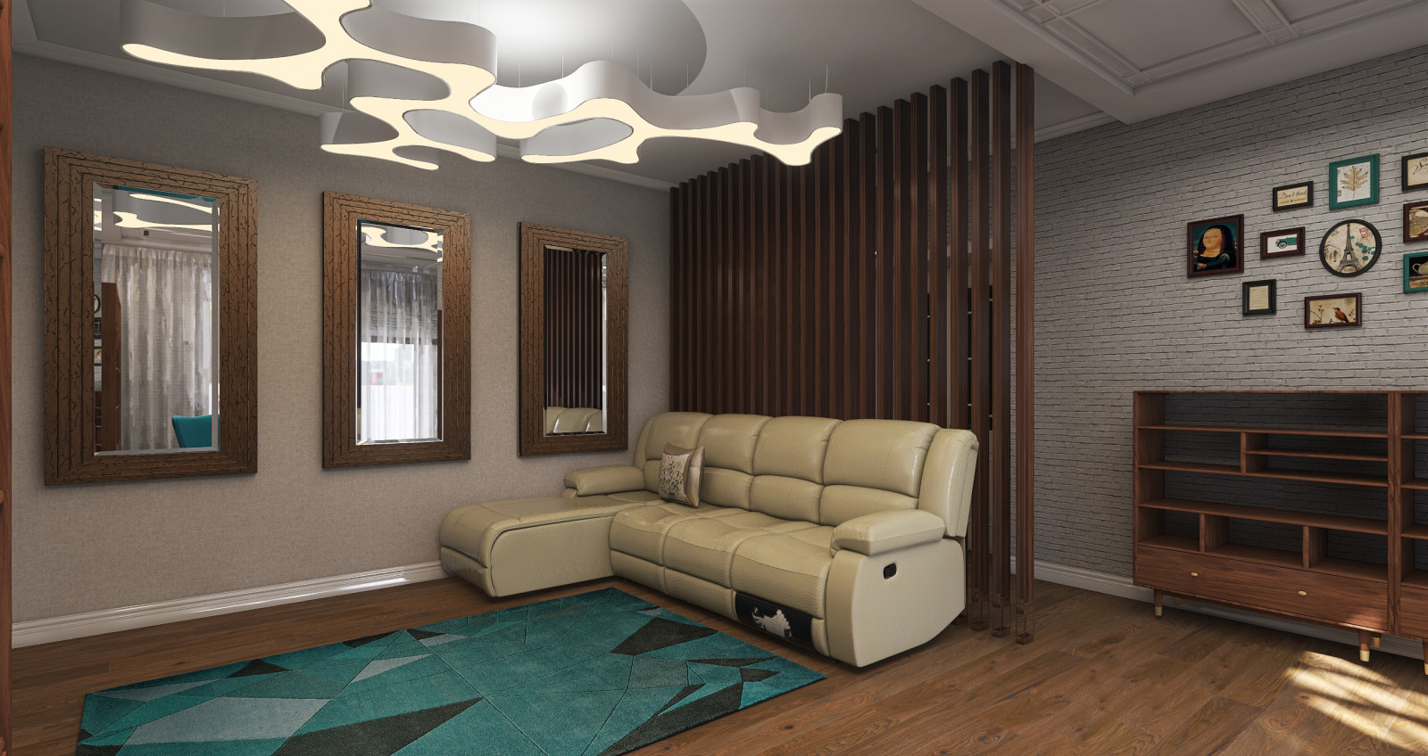 Гостиная с библиотекой