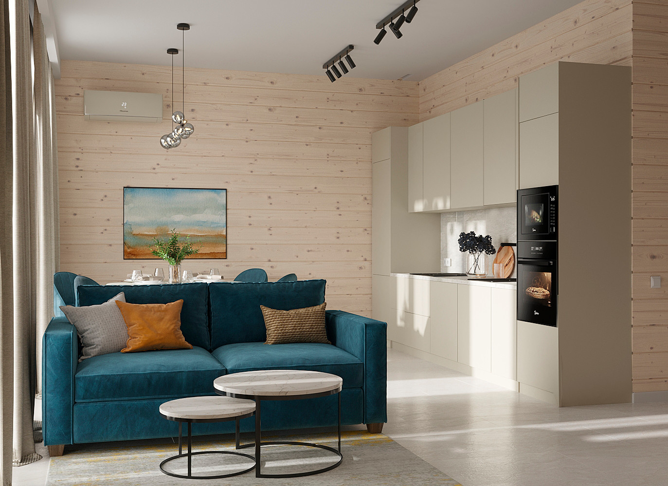 Обложка проекта: Кухня - гостиная в частном доме (КП Клеверная Бухта)