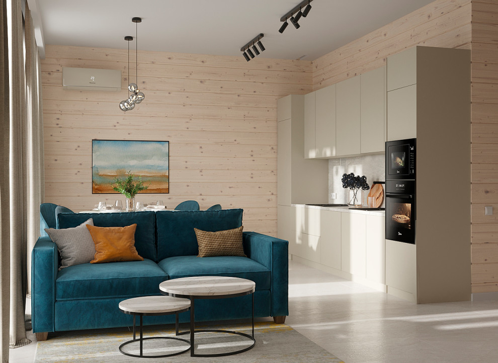 Обложка проекта: Кухня - гостиная в частном доме (КП Клеверная Бухта)