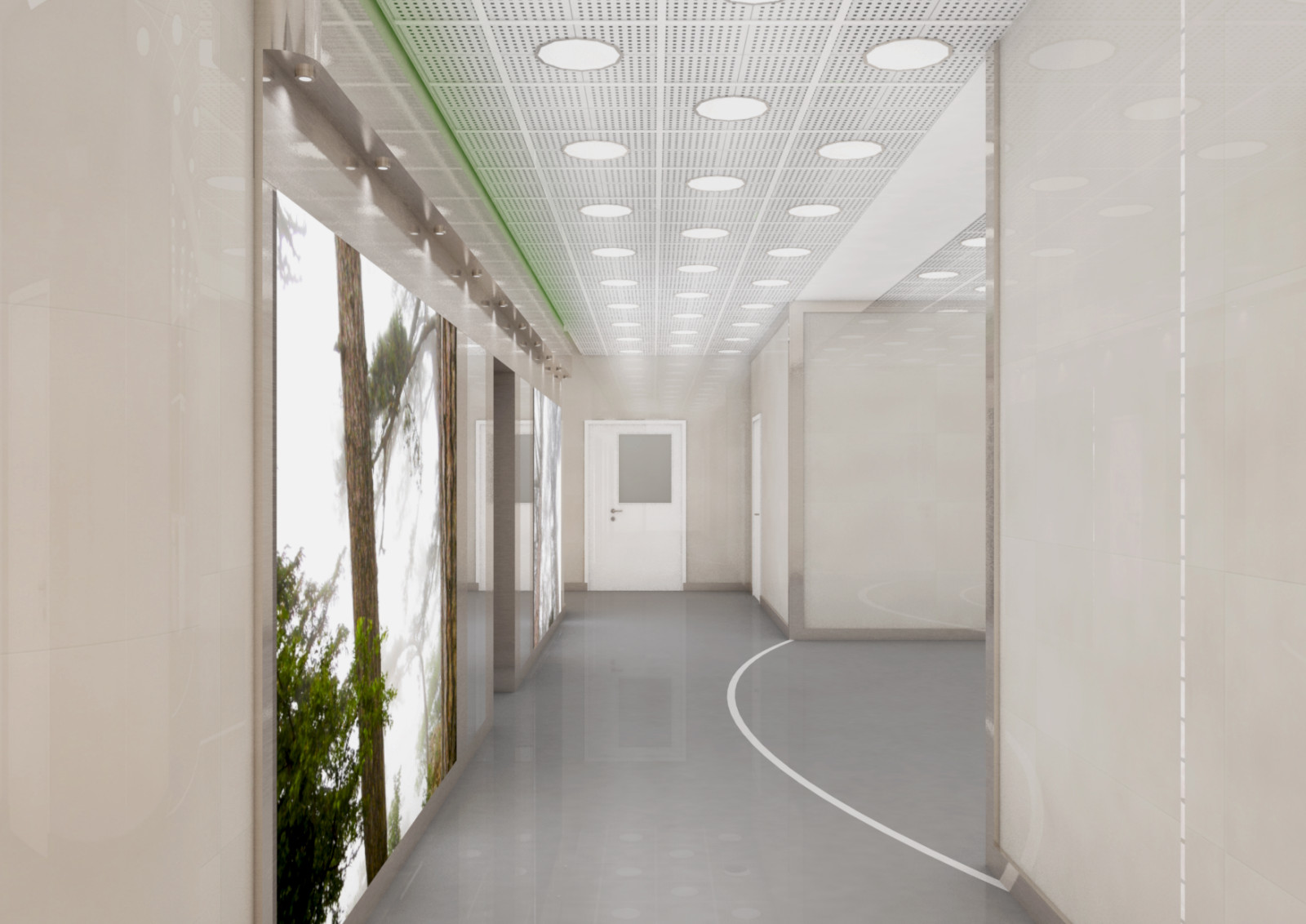 Интерьеры входных групп корпуса ПЭТ-Институт мозга человека им. Н.П. Бехтеревой