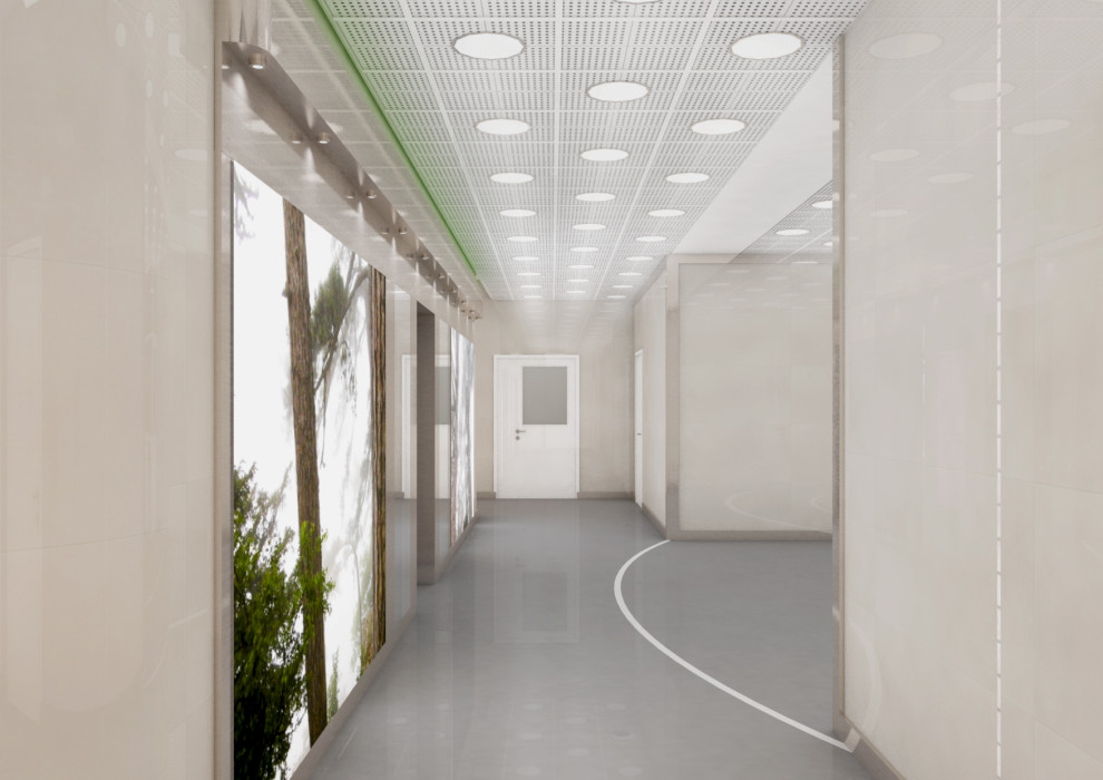 Интерьеры входных групп корпуса ПЭТ-Институт мозга человека им. Н.П. Бехтеревой