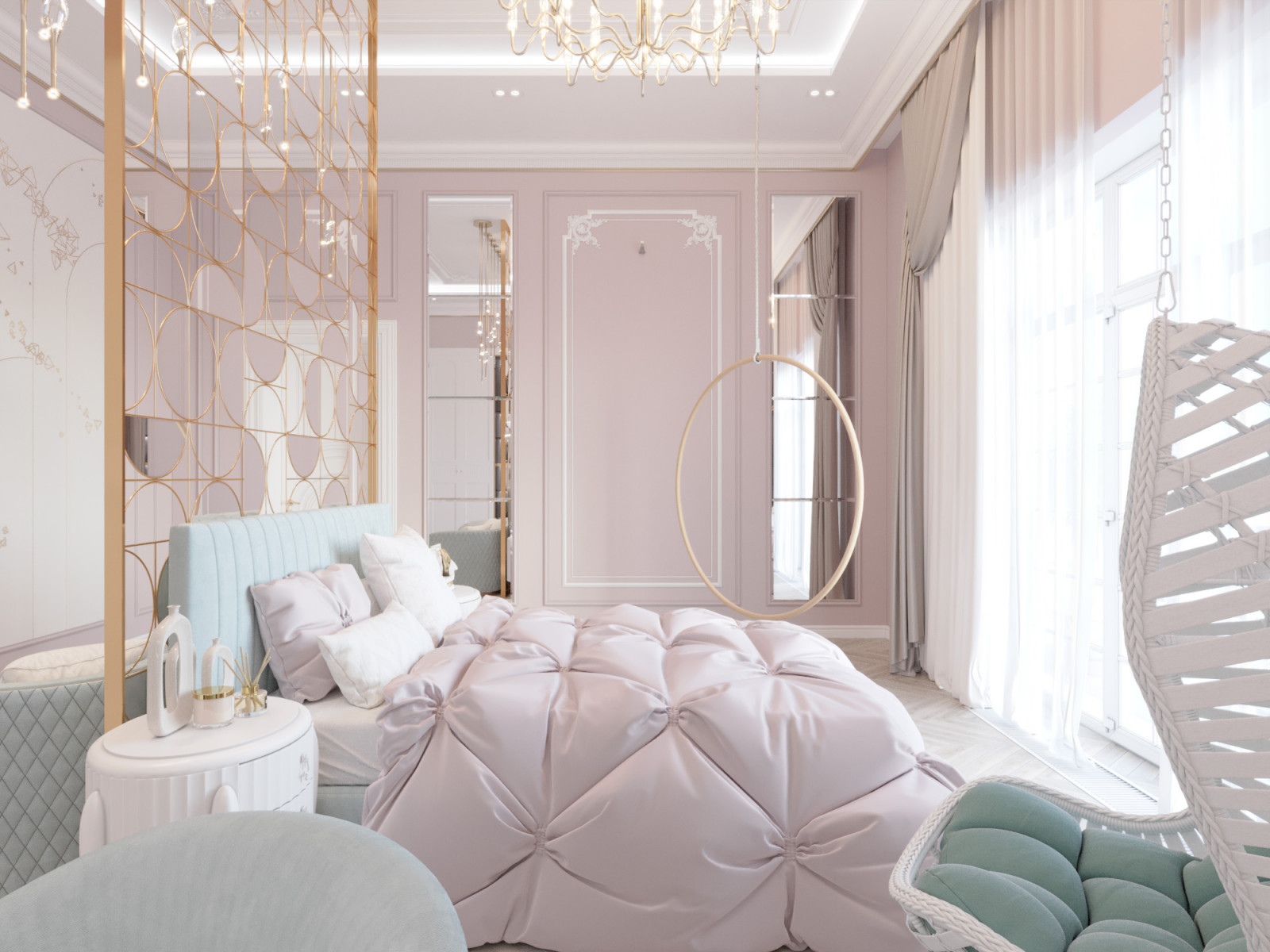 Большая детская с перегородкой