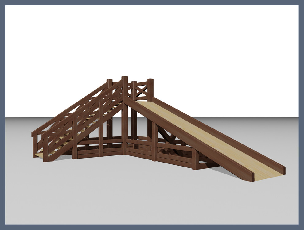 Проект деревянной горки для загородного дома.