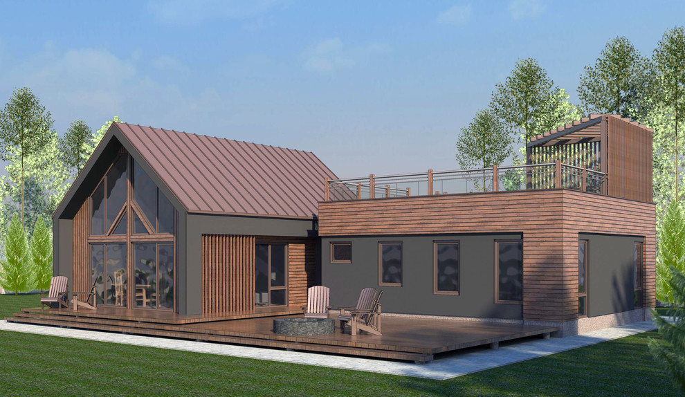 Проект каркасного дома в стиле Барнхаус