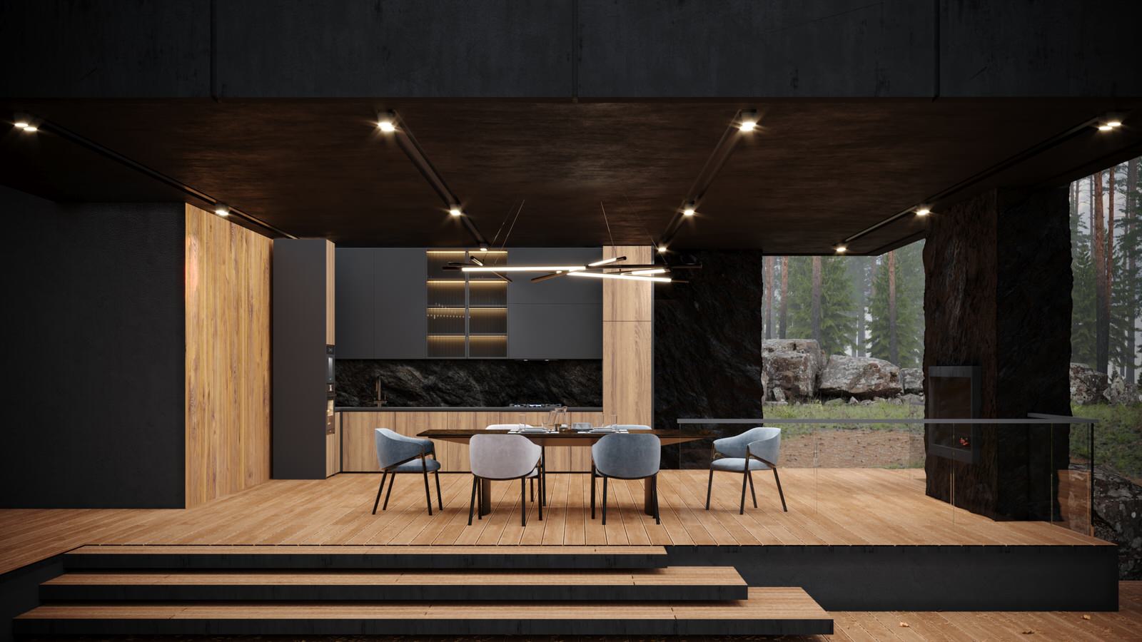 Дом на рельефе 550 м.кв