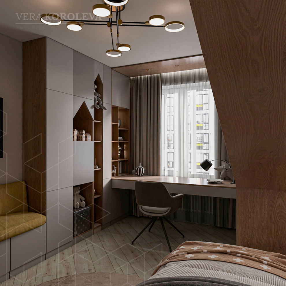 Дизайн-проект двухкомнатной квартиры с золотыми акцентами в ЖК "Q-Мир"