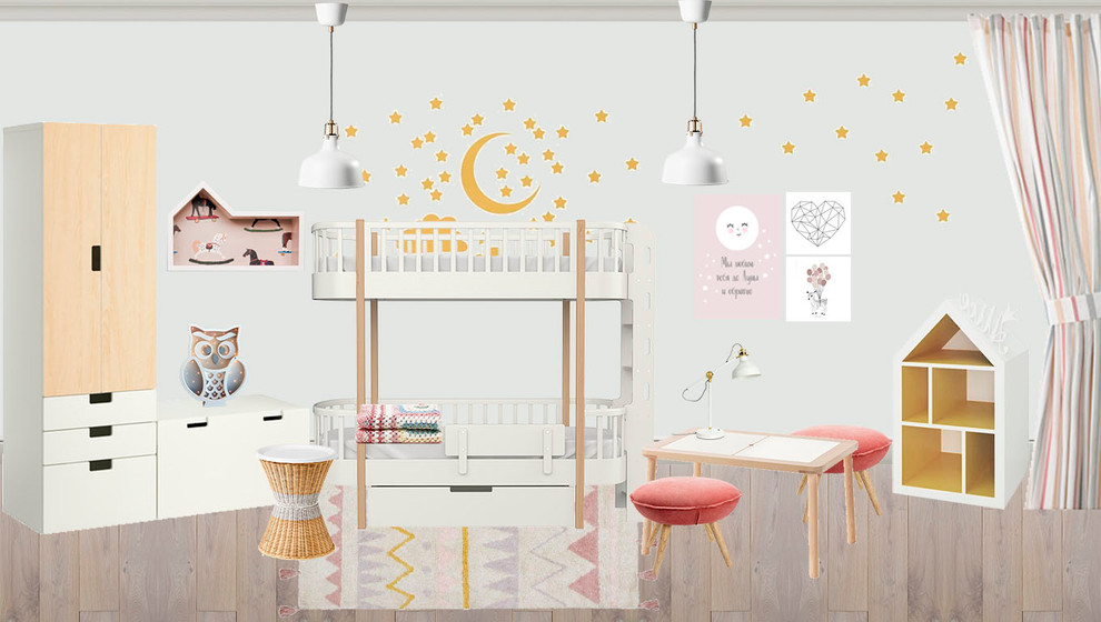 Коллажи детских комнат для девочек