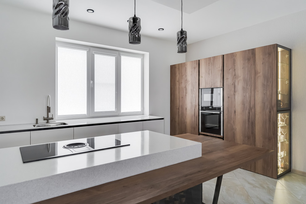 Кухня в современном стиле для загородного дома