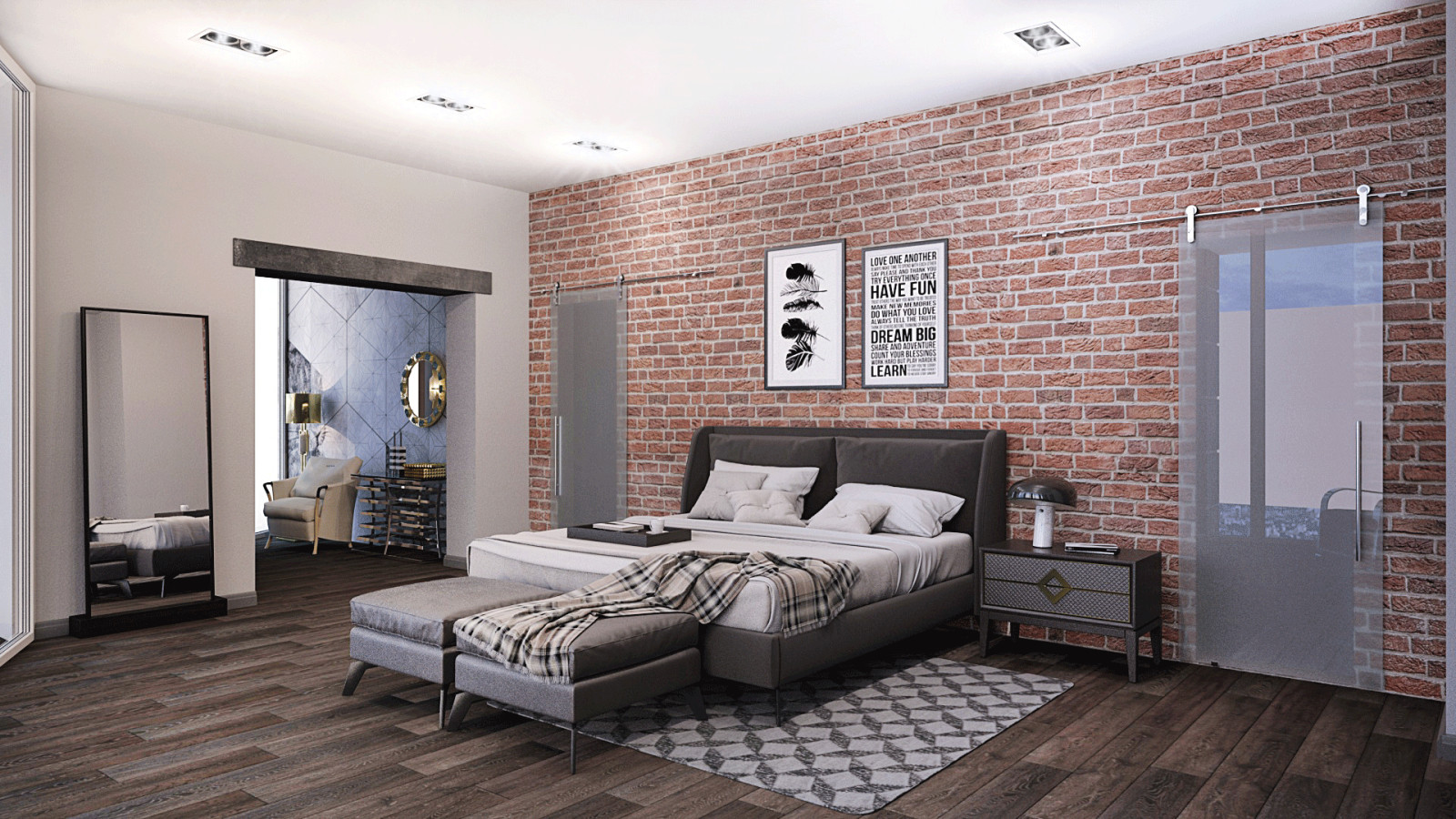 Обложка проекта: Спальня в Стиле Лофт