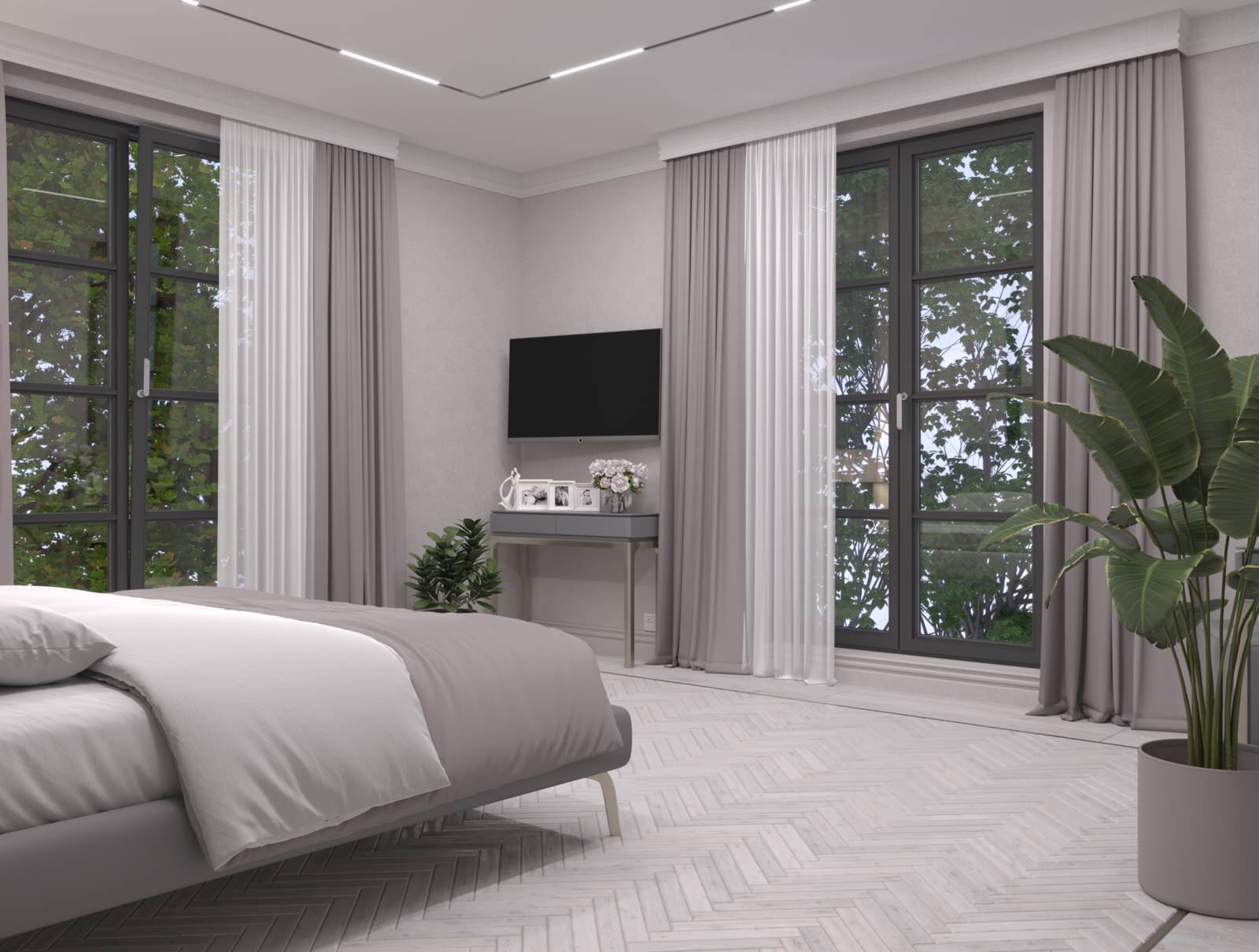 спальня в загородном доме