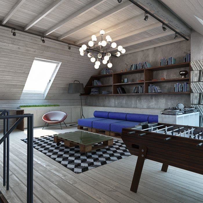 Проект двухуровневой квартиры  в ЖК  "Шаляпинская усадьба"